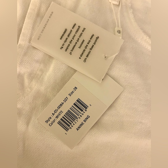 NWT Anine Bing Kit Short 28 White Denim Cutoffs - Picture 5 of 7